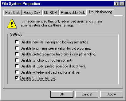 Windows ME Restore